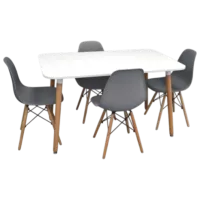 Set masă și scaune Evelin DT 405-1WO + 4 LC-021 Dreptunghiulară / PAL / Gray