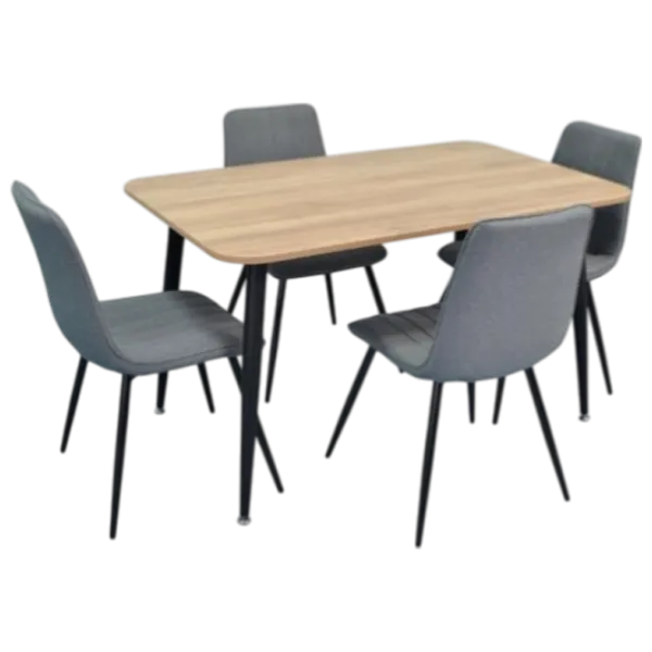 Set masă și scaune Evelin DT 405-2B + 4 XR-154B Dreptunghiulară / PAL / Gray photo 1