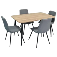 Set masă și scaune Evelin DT 405-2B + 4 XR-154B Dreptunghiulară / PAL / Gray