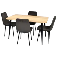 Set masă și scaune Evelin DT 405-2B + 4 XR-154B Dreptunghiulară / PAL / Gray