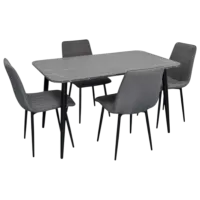 Set masă și scaune Evelin DT 405-6B + 4 XR-154B Dreptunghiulară / PAL / Gray