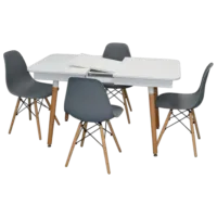 Set masă și scaune Evelin DT 431-1R Wo + 4 LC-021 Dreptunghiulară / PAL / Gray