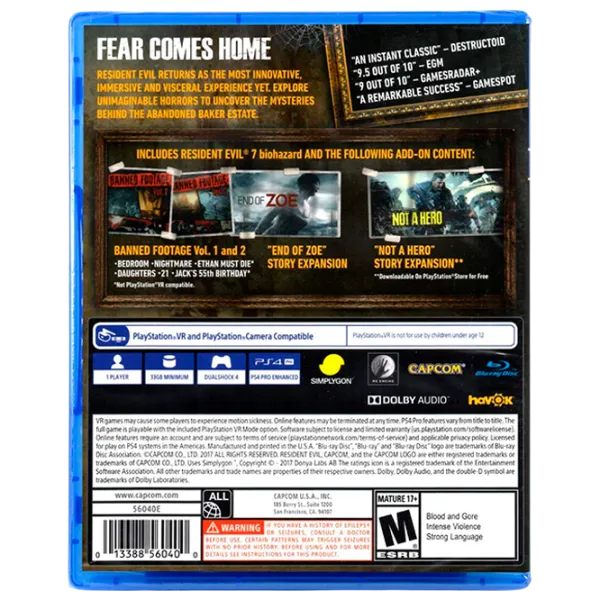 Resident Evil 7 Biohazard Gold Edition Game for PlayStation 4 photo 2