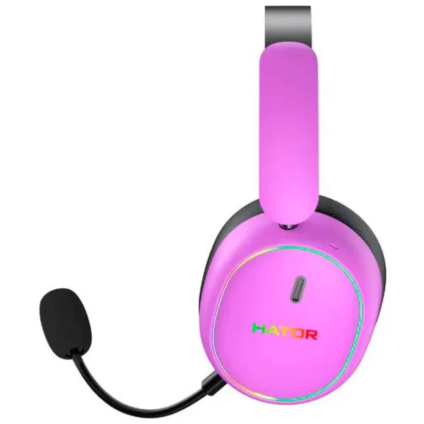 Наушники Hator Phoenix 2 Черный Пурпурный Беспроводные/ Игровой photo 4 Наушники Hator Phoenix 2 Черный Пурпурный Беспроводные/ Игровой photo 4