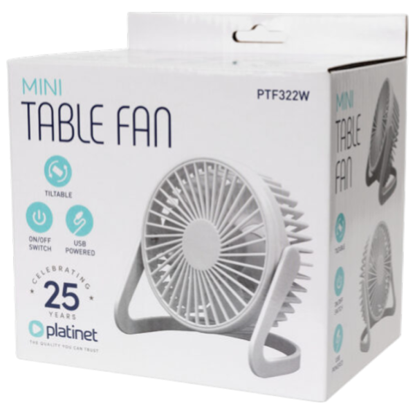 Ventilator Platinet PTF322W 5 W / Portabil / White photo 6