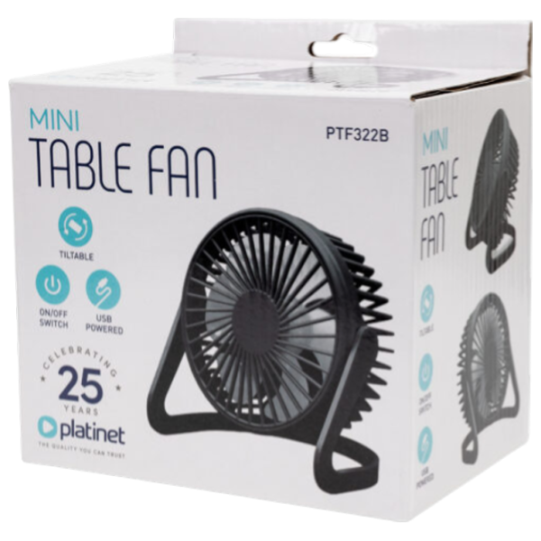 Ventilator Platinet PTF322B 5 W / Portabil / Black photo 6