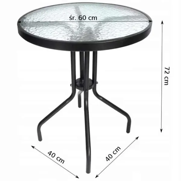 Masă de grădină Hydro-S NEO-2262 Rotund / Gray Black photo 7