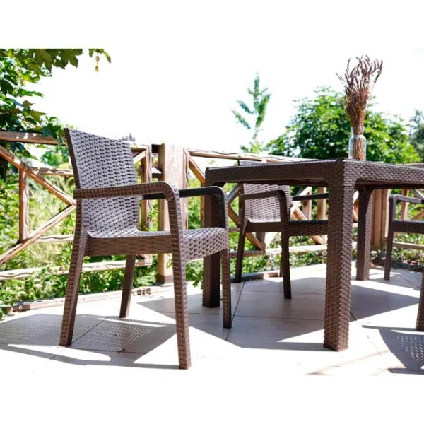 Masă de grădină Hydro-S Rattan Dreptunghiular / Brown Brown photo 3
