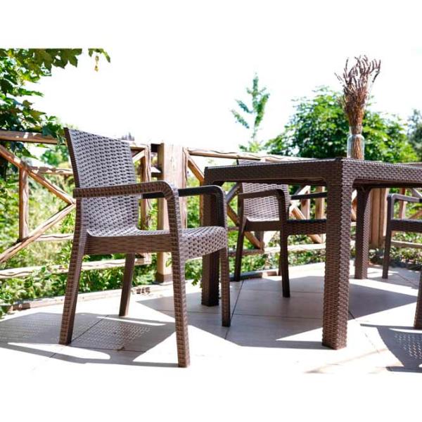 Masă de grădină Hydro-S Rattan Dreptunghiular / Brown Brown photo 3