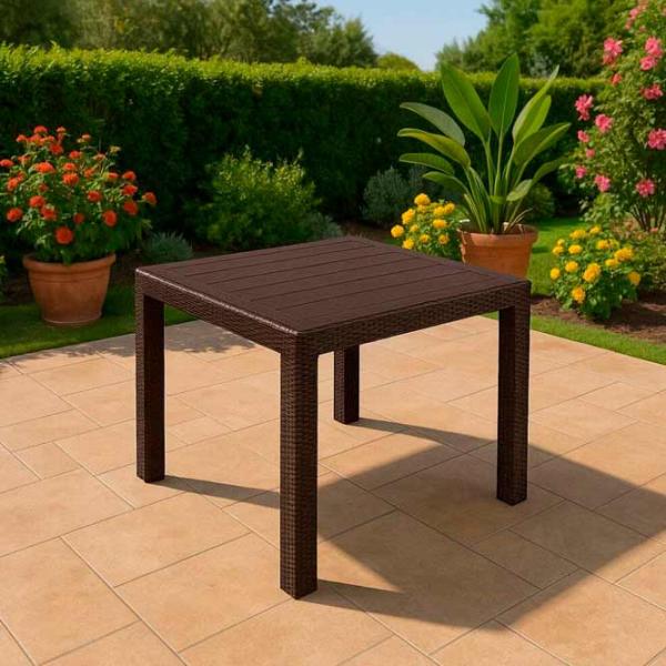 Садовый стол Hydro-S Rattan Квадратный / Brown Коричневый photo 2