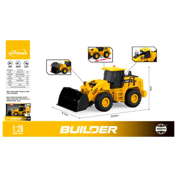 Бульдозер Wenyi Builder WY1101A  / / White Желтый photo 3