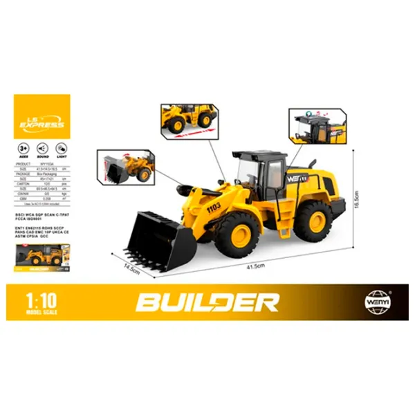 Бульдозер Wenyi Builder WY1103A  / / White Оранжевый photo 6