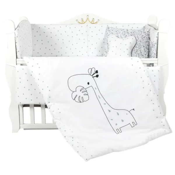Детское постельное бельё PernaMea Lovely Giraffe (PM.100262/17) Хлопок/ Белый Серый photo 1 Детское постельное бельё PernaMea Lovely Giraffe (PM.100262/17) Хлопок/ Белый Серый photo 1
