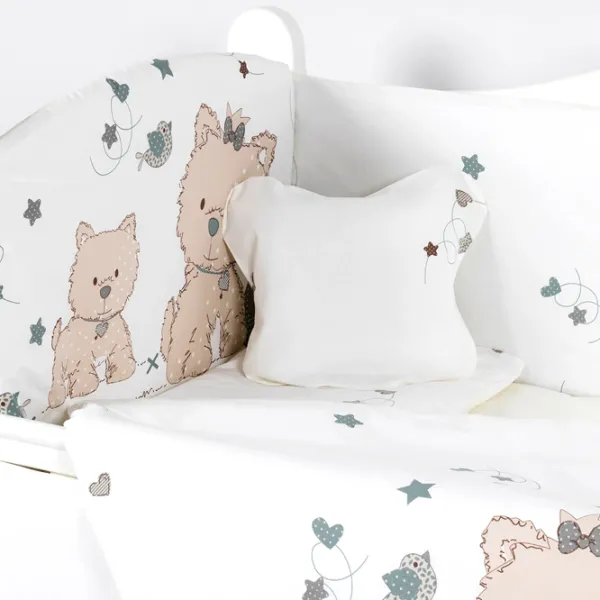Детское постельное бельё PernaMea Lovely Puppy (PM.100262/9) Хлопок/ Белый Beige photo 3 Детское постельное бельё PernaMea Lovely Puppy (PM.100262/9) Хлопок/ Белый Beige photo 3