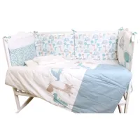 Lenjerie de pat pentru copii PernaMea Lovely Dinno (PM.100262/10) Bumbac/ Blue White