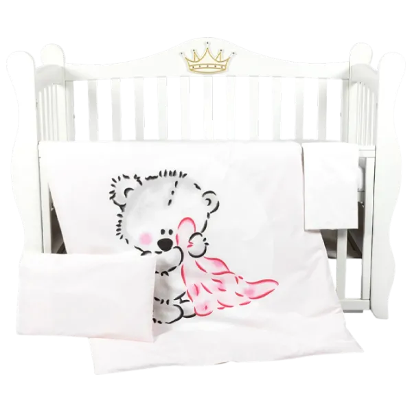 Детское постельное бельё PernaMea Teddy Love (100468/9) Хлопок/ Розовый White photo 1