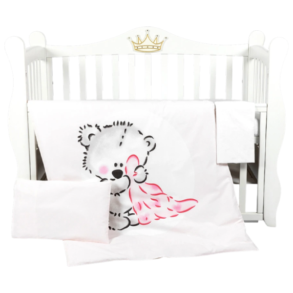 Детское постельное бельё PernaMea Teddy Love (100468/9) Хлопок/ Розовый White photo 1