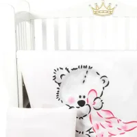 Детское постельное бельё PernaMea Teddy Love (100468/9) Хлопок/ Розовый White photo 2