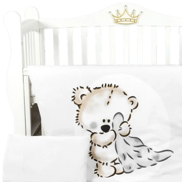 Детское постельное бельё PernaMea Teddy Love (100468/8) Хлопок/ Серый White photo 3 Детское постельное бельё PernaMea Teddy Love (100468/8) Хлопок/ Серый White photo 3