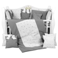 Lenjerie de pat pentru copii PernaMea Pillows (PM.101650/2) Bumbac/ Gray White