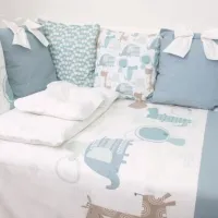 Lenjerie de pat pentru copii PernaMea Pillows (PM.101650/5) Bumbac/ Blue White photo 3