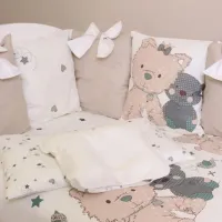 Lenjerie de pat pentru copii PernaMea Pillows Puppy (PM.101650/4) Bumbac/ Beige Multicolor photo 3