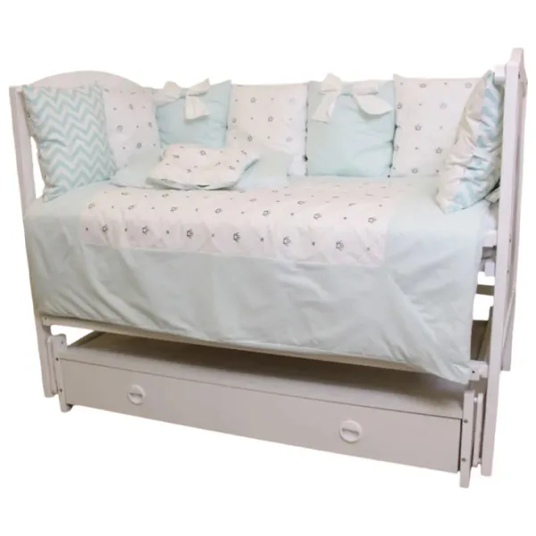 Lenjerie de pat pentru copii PernaMea Pillows (PM.101650/3) Bumbac/ Turquoise White photo 1 Lenjerie de pat pentru copii PernaMea Pillows (PM.101650/3) Bumbac/ Turquoise White photo 1