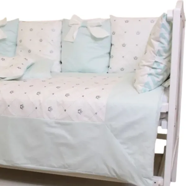 Lenjerie de pat pentru copii PernaMea Pillows (PM.101650/3) Bumbac/ Turquoise White photo 2 Lenjerie de pat pentru copii PernaMea Pillows (PM.101650/3) Bumbac/ Turquoise White photo 2