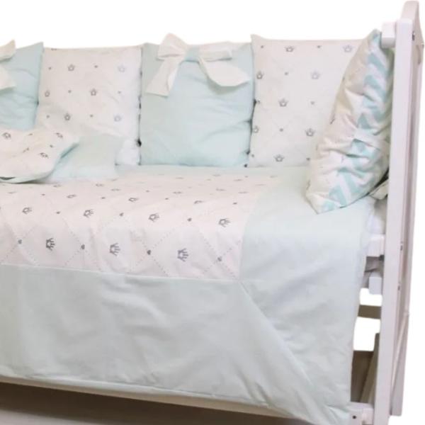 Lenjerie de pat pentru copii PernaMea Pillows (PM.101650/3) Bumbac/ Turquoise White photo 2 Lenjerie de pat pentru copii PernaMea Pillows (PM.101650/3) Bumbac/ Turquoise White photo 2