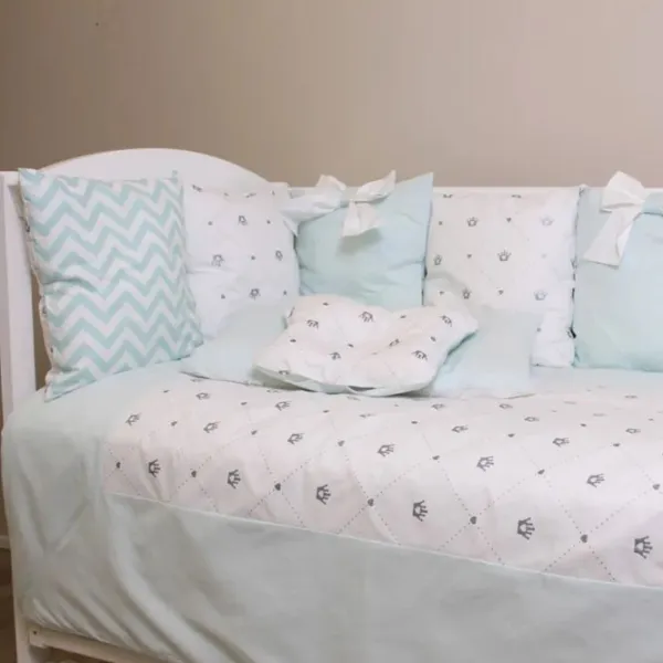 Lenjerie de pat pentru copii PernaMea Pillows (PM.101650/3) Bumbac/ Turquoise White photo 4 Lenjerie de pat pentru copii PernaMea Pillows (PM.101650/3) Bumbac/ Turquoise White photo 4