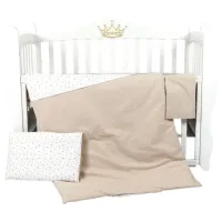 Lenjerie de pat pentru copii PernaMea Stars (PM.100468/4) Bumbac/ Brown White