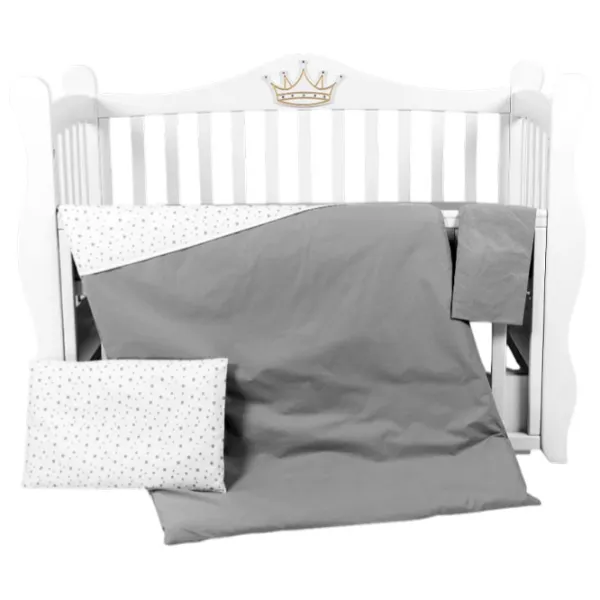 Детское постельное бельё PernaMea Stars (PM.100468/5) Хлопок/ Серый White photo 1 Детское постельное бельё PernaMea Stars (PM.100468/5) Хлопок/ Серый White photo 1