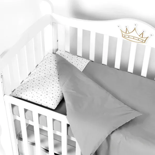 Детское постельное бельё PernaMea Stars (PM.100468/5) Хлопок/ Серый White photo 3 Детское постельное бельё PernaMea Stars (PM.100468/5) Хлопок/ Серый White photo 3