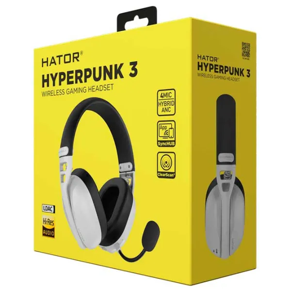 Căști Hator Hyperpunk 3 Black White Fără fir/ Gaming photo 6
