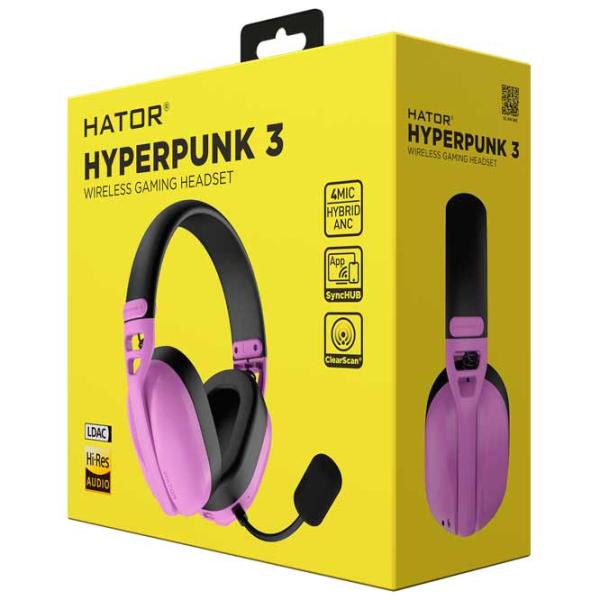 Căști Hator Hyperpunk 3 Black Purple Fără fir/ Gaming photo 5 Căști Hator Hyperpunk 3 Black Purple Fără fir/ Gaming photo 5