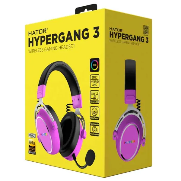 Căști Hator Hyperpunk 3 Black Purple Fără fir/ Gaming photo 6