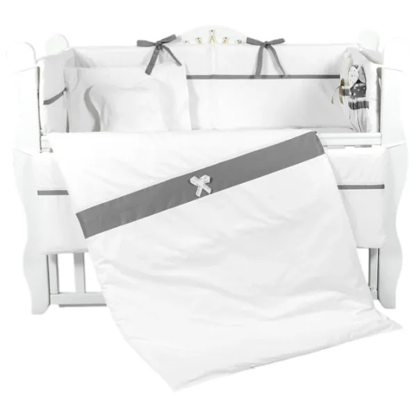 Детское постельное бельё PernaMea Elegance (PM.100102/3) Хлопок/ Серый White photo 1 Детское постельное бельё PernaMea Elegance (PM.100102/3) Хлопок/ Серый White photo 1