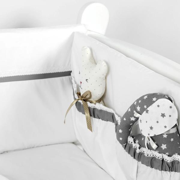 Детское постельное бельё PernaMea Elegance (PM.100102/3) Хлопок/ Серый White photo 2 Детское постельное бельё PernaMea Elegance (PM.100102/3) Хлопок/ Серый White photo 2