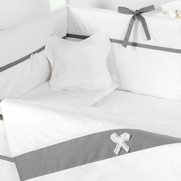 Детское постельное бельё PernaMea Elegance (PM.100102/3) Хлопок/ Серый White photo 3 Детское постельное бельё PernaMea Elegance (PM.100102/3) Хлопок/ Серый White photo 3