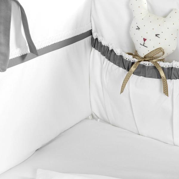 Детское постельное бельё PernaMea Elegance (PM.100102/3) Хлопок/ Серый White photo 5 Детское постельное бельё PernaMea Elegance (PM.100102/3) Хлопок/ Серый White photo 5