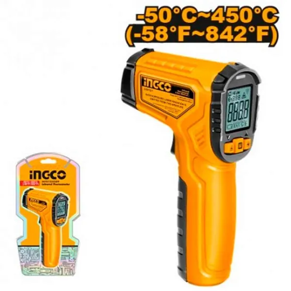 Termometru Infraroșu INGCO HIT0155028 Industrial / °C / Yellow photo 1