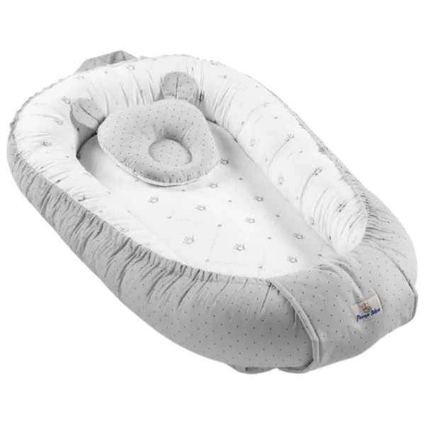 Babynest PernaMea Dots (PM.100927/14) Bumbac/ White Gray photo 1