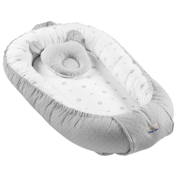 Babynest PernaMea Dots (PM.100927/14) Bumbac/ White Gray photo 1