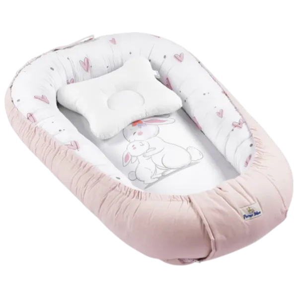 Кокон для новорожденных PernaMea Premium (PM.101552/4) Хлопок/ White Розовый photo 1