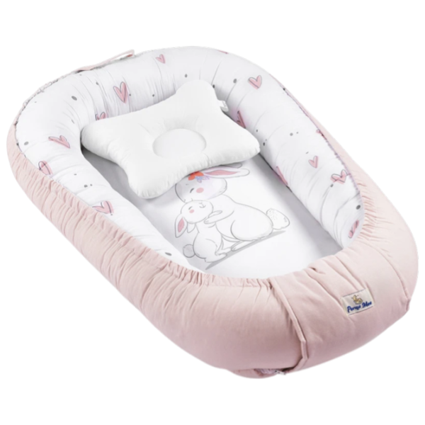 Кокон для новорожденных PernaMea Premium (PM.101552/4) Хлопок/ White Розовый photo 1