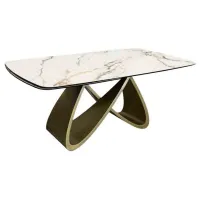 Masă de bucătărie extensibilă DecoPrim Rino Ceramică/ White