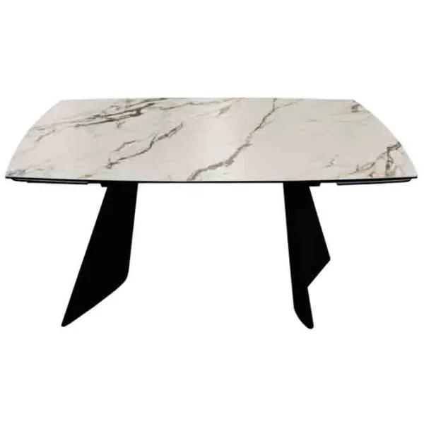 Masă de bucătărie extensibilă DecoPrim Burro Ceramică/ White photo 3