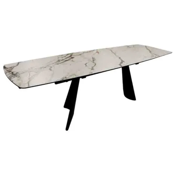 Masă de bucătărie extensibilă DecoPrim Burro Ceramică/ White photo 4