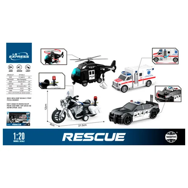 Комплект машин Wenyi Rescue WY500-4  / / White Черный photo 5