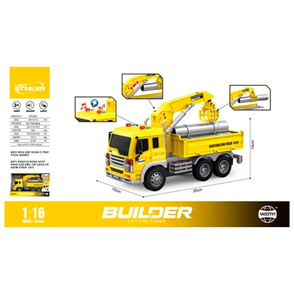 Грузовик Wenyi Builder WY300C  / / Зелёный Желтый photo 4